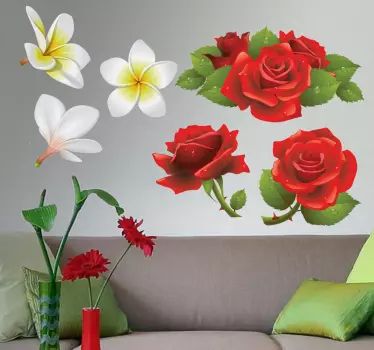 Vinilo decorativo colección de flores - TenVinilo
