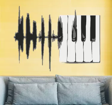 Vinilo decorativo de música teclas piano desgastadas - TenVinilo