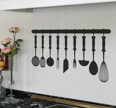 Vinilo para cocina utensilios cocina monocolor - TenVinilo