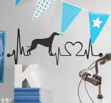 Vinilo decorativo galgo corazón - TenVinilo