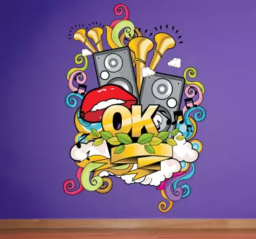 Vinilo decorativo grafitti musical - TenVinilo