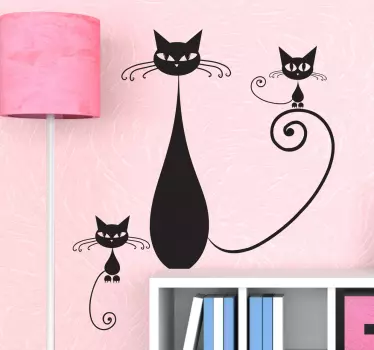 Vinilo decorativo la familia del gato - TenVinilo