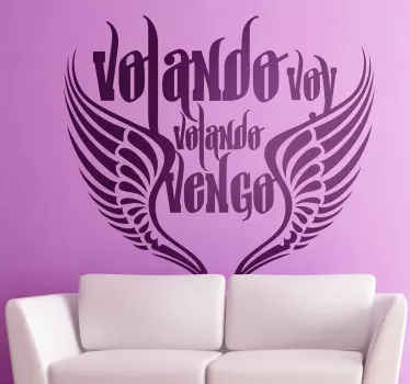 Vinilo decorativo letra volando voy - TenVinilo