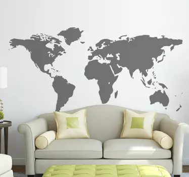 Vinilo decorativo mapamundi dibujo simplificado - TenVinilo