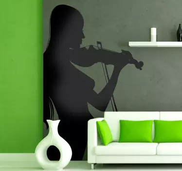 Vinilo decorativo mujer tocando el violín - TenVinilo
