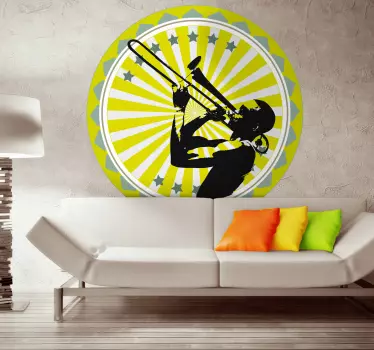 Vinilo decorativo músico trombón - TenVinilo