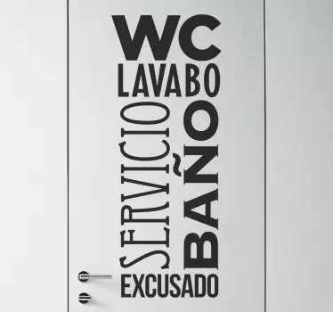 Vinilo para puerta WC lavabo - TenVinilo