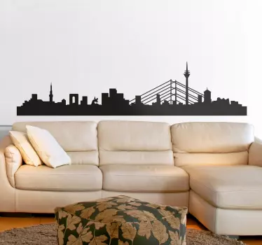 Vinilo decorativo perfil ciudad Düsseldorf - TenVinilo