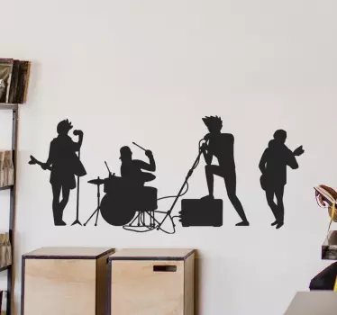 Vinilo habitación juvenil banda música rock - TenVinilo