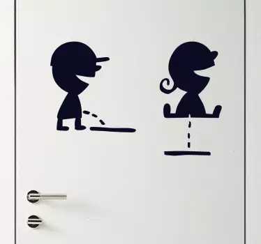 Vinilo para puerta señales WC niños - TenVinilo
