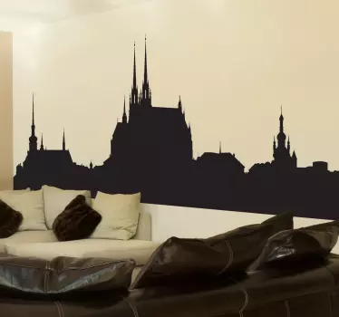 Vinilo decorativo skyline Brno - TenVinilo