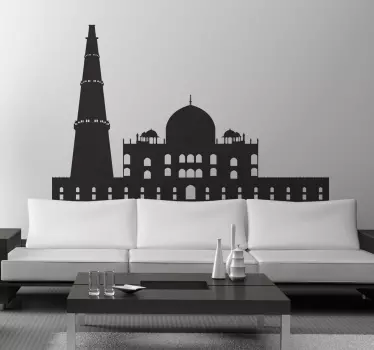Vinilo decorativo skyline Delhi - TenVinilo