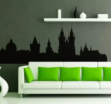 Vinilo decorativo skyline Praga - TenVinilo