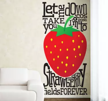 Vinilo decorativo strawberry fields - TenVinilo