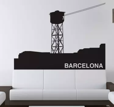 Vinilo decorativo teleférico Barcelona - TenVinilo