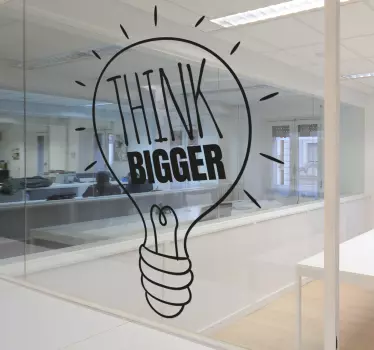 Vinilo pared frase motivadora think bigger - TenVinilo