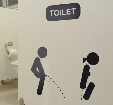 Vinilo para puerta decorativo toilet - TenVinilo