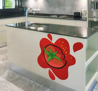 Vinilo decorativo tomate aplastado - TenVinilo