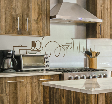 Vinilo decorativo cocina líneas elegantes - TenVinilo