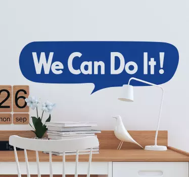 Vinilo pared frase motivadora we can do it - TenVinilo