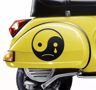 Pegatina moto yin yang triste - TenVinilo