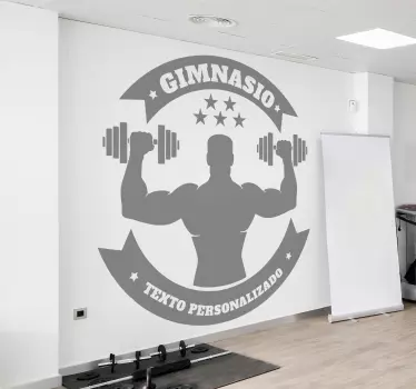 Vinilo pared gimnasios personalizable - TenVinilo