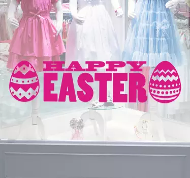 Vinilo escaparate celebración de pascua feliz - TenVinilo