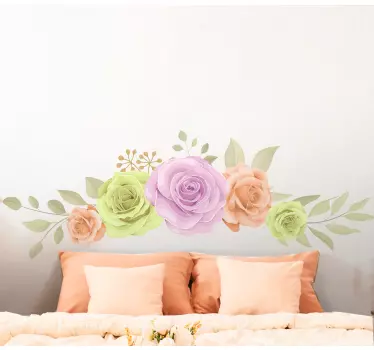 Vinilo flores diseño de arreglo floral - TenVinilo
