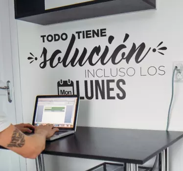 Vinilo pared frase motivadora todo tiene solución - TenVinilo