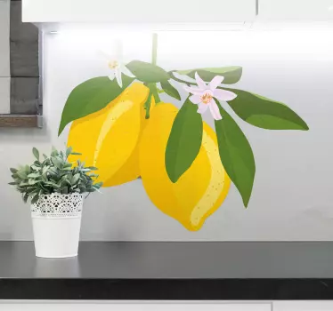 Vinilo frutas rama de limonero - TenVinilo