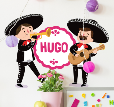 Vinilo infantil personalizable mariachis - TenVinilo