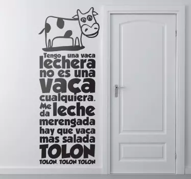 Vinilo infantil tengo una vaca lechera - TenVinilo