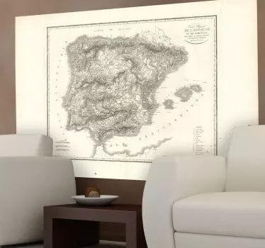 Vinilo mapa España 1823 - TenVinilo