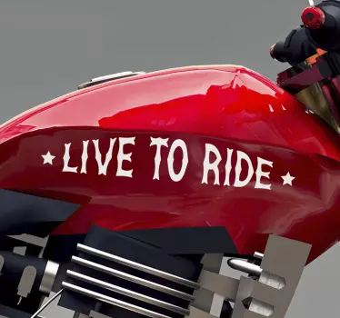 Vivir decorativo para moto con frase "love to ride" - TenVinilo