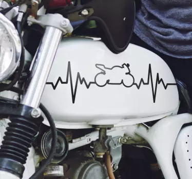 Pegatina para moto latido motorista - TenVinilo