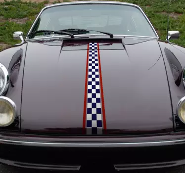Pegatina coche bandera de racing - TenVinilo