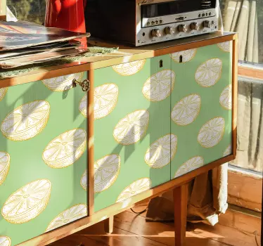 Vinilo mueble cítricos dibujados a mano - TenVinilo