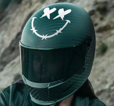 Pegatina para moto casco sonrisa muerta - TenVinilo