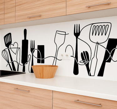 Vinilo decorativo cocina artículos de cocina en línea - TenVinilo