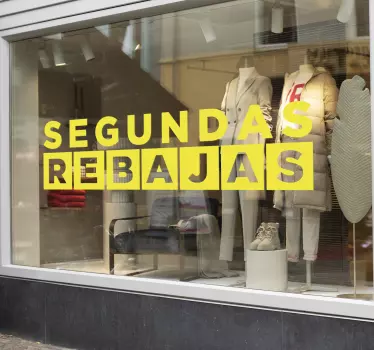 Vinilo para escaparate personalizado segundas rebajas cuadrados - TenVinilo