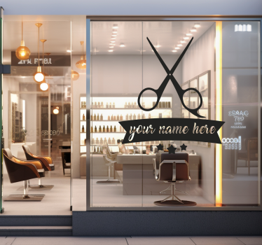 Vinilo escaparate salón de peluquería personalizada - TenVinilo