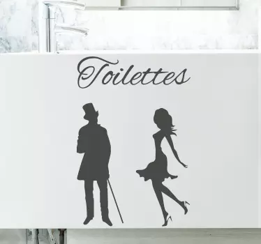 Vinilo para baño siluetas hombre y mujer - TenVinilo