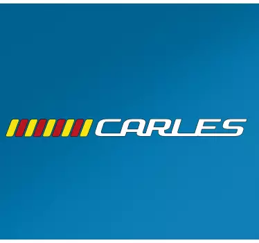 Pegatina moto bandera catalana y nombre personalizado - TenVinilo