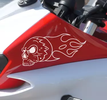 Pegatina moto kit de calaveras en llamas - TenVinilo
