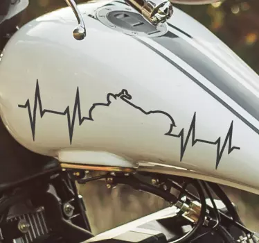 Pegatina moto latido corazón con moto - TenVinilo