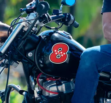 Adhesivo para moto Número bandera Madrid - TenVinilo