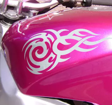 Vinilo para moto tribal con llamas - TenVinilo