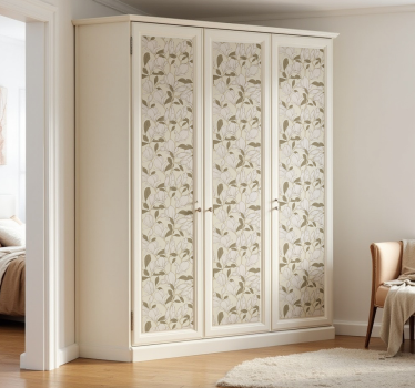 Vinilo para mueble flores de magnolia beige - TenVinilo