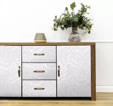 Vinilo mueble patrón colonial blanco - TenVinilo