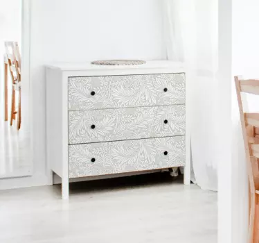 Vinilo para mueble patrón floral blanco - TenVinilo